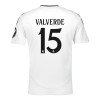 Virallinen Fanipaita Real Madrid Valverde 15 Kotipelipaita 2024-25 - Miesten